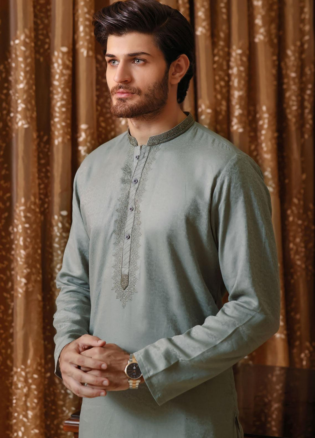 The Great Master (TGM) Blended Formal Men Shalwar Kameez -  TGM21KS Capsicum