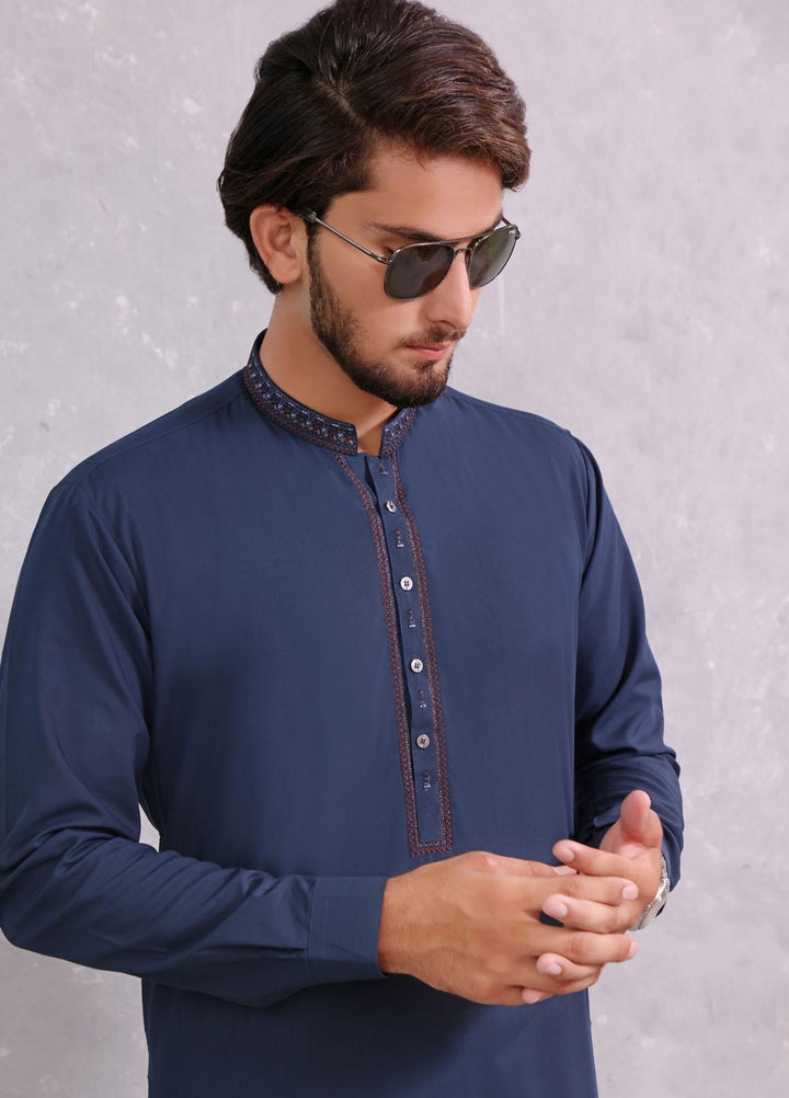 The Great Master (TGM) Wash N Wear Formal Kameez Shalwar for Men -  TGM22MN-4 Blue Haze