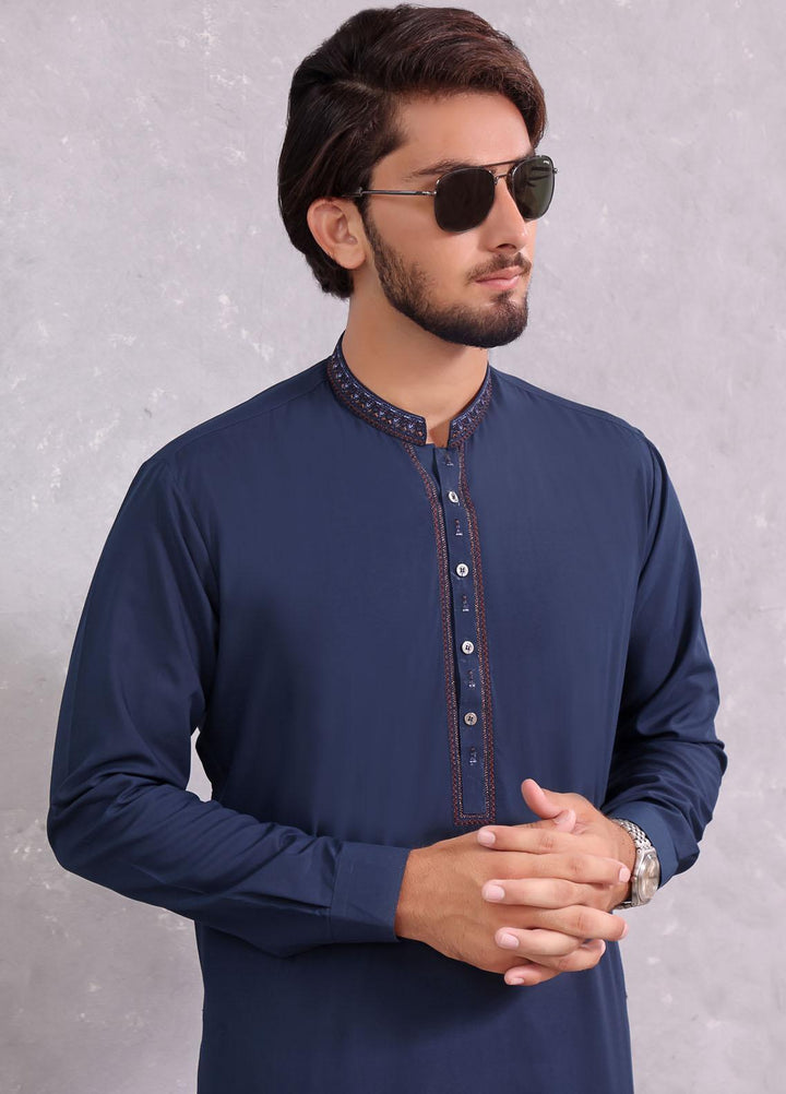 The Great Master (TGM) Wash N Wear Formal Kameez Shalwar for Men -  TGM22MN-4 Blue Haze