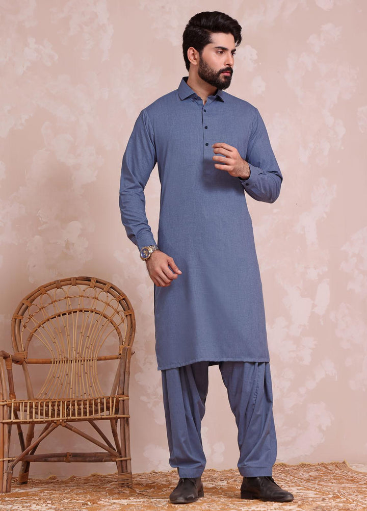 The Great Master (TGM) Wash N Wear Formal Kameez Shalwar for Men -  TGM22MN-4 Gentian Blue