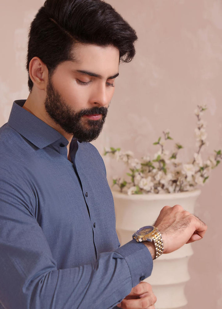 The Great Master (TGM) Wash N Wear Formal Kameez Shalwar for Men -  TGM22MN-4 Gentian Blue