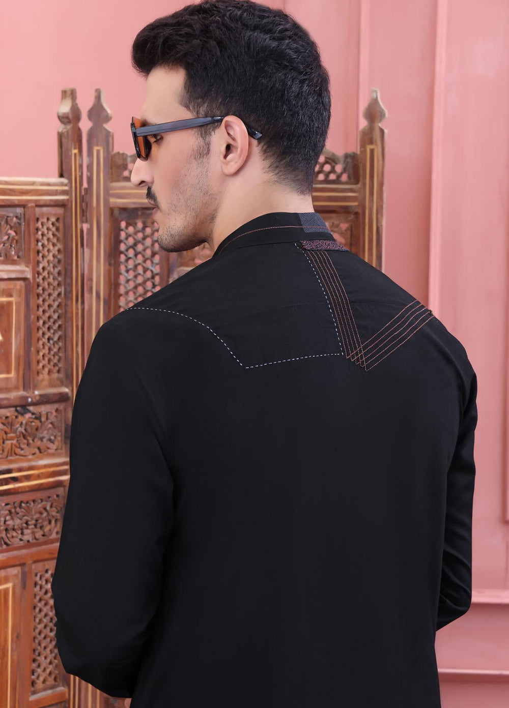 The Great Master (TGM) Wash N Wear Formal Kameez Shalwar for Men -  TGM22MFS Black Bean