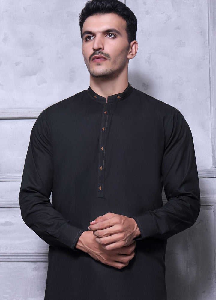 The Great Master (TGM) Wash N Wear Formal Kameez Shalwar for Men -  TGM22MFS Black Mountain