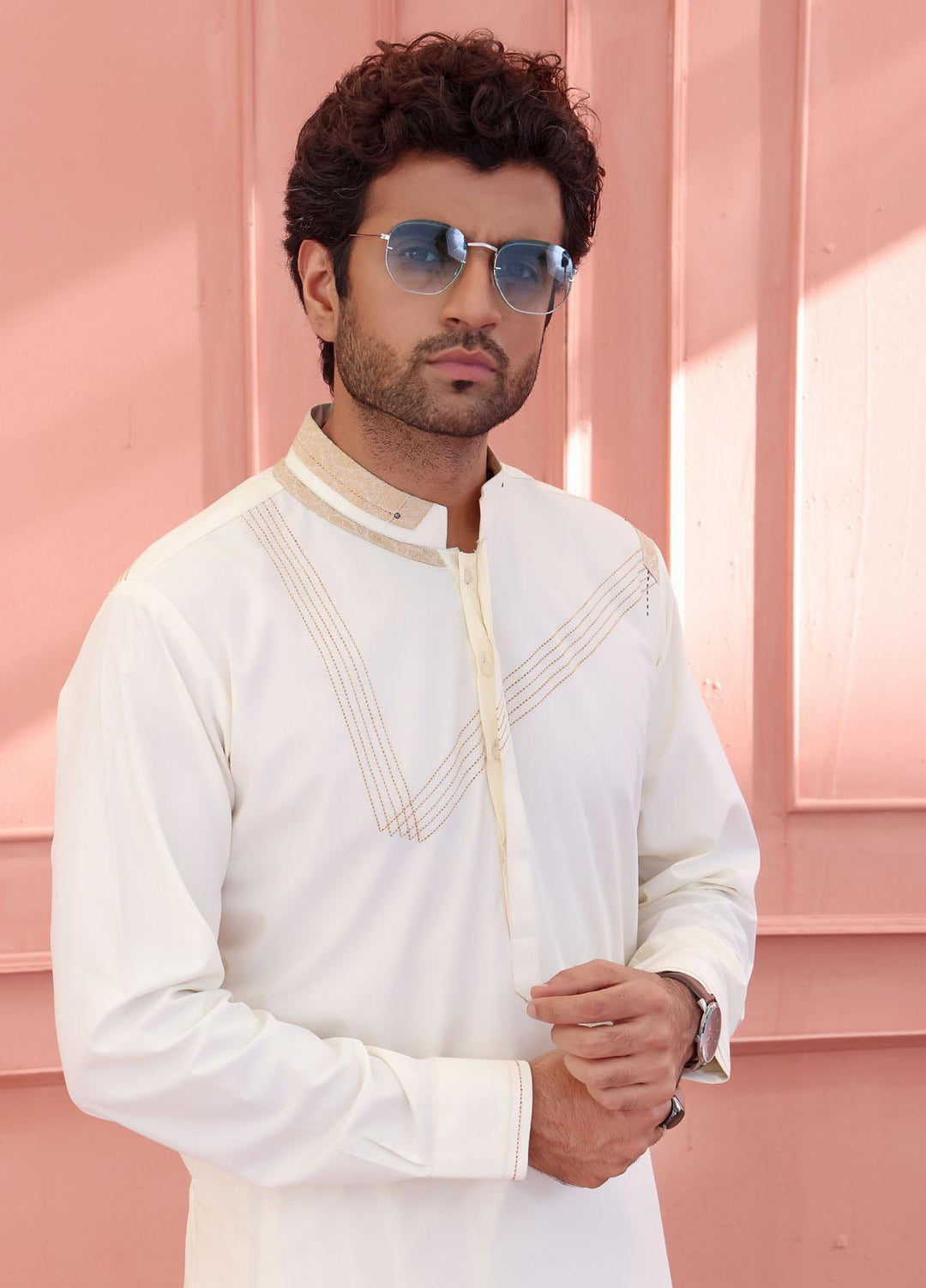 The Great Master (TGM) Wash N Wear Formal Kameez Shalwar for Men -  TGM22MFS White Whisp