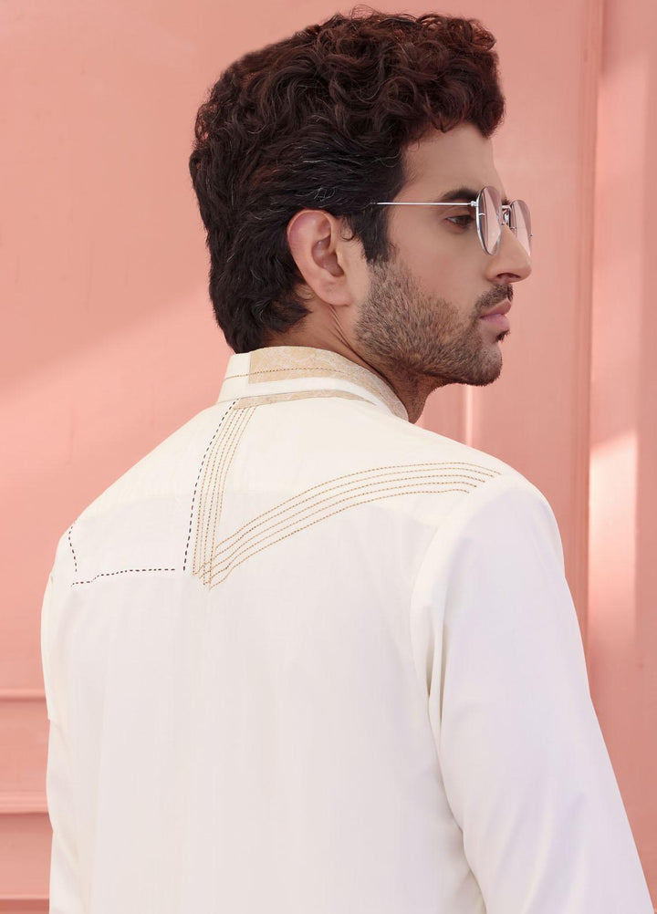 The Great Master (TGM) Wash N Wear Formal Kameez Shalwar for Men -  TGM22MFS White Whisp