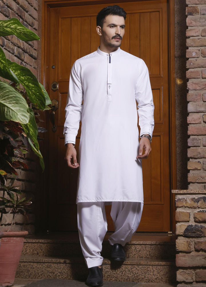 The Great Master (TGM) Wash N Wear Formal Men Shalwar Kameez -  TGM22MS-2 Pure White D-18