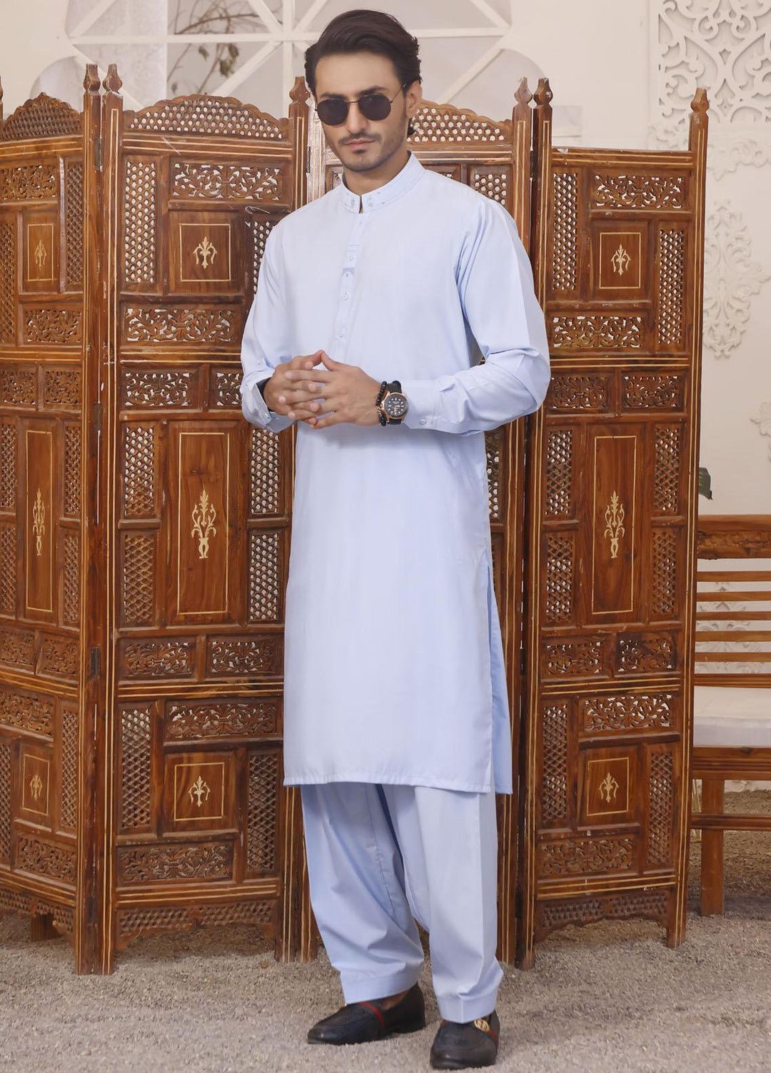 The Great Master (TGM) Wash N Wear Formal Men Shalwar Kameez -  TGM22MS-3 Sky Board