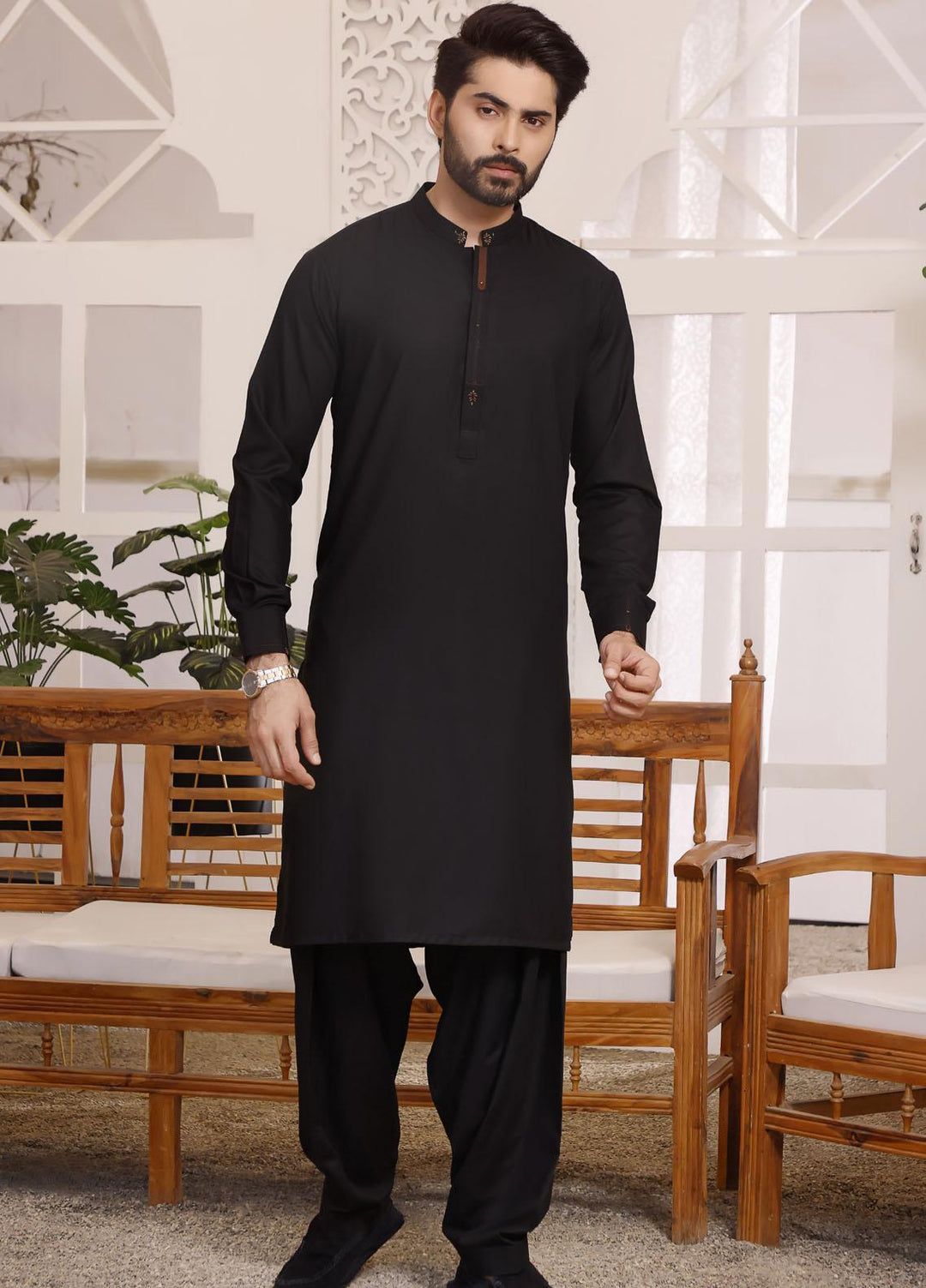 The Great Master (TGM) Wash N Wear Formal Shalwar Kameez for Men -  TGM22MS-3 Blackseed