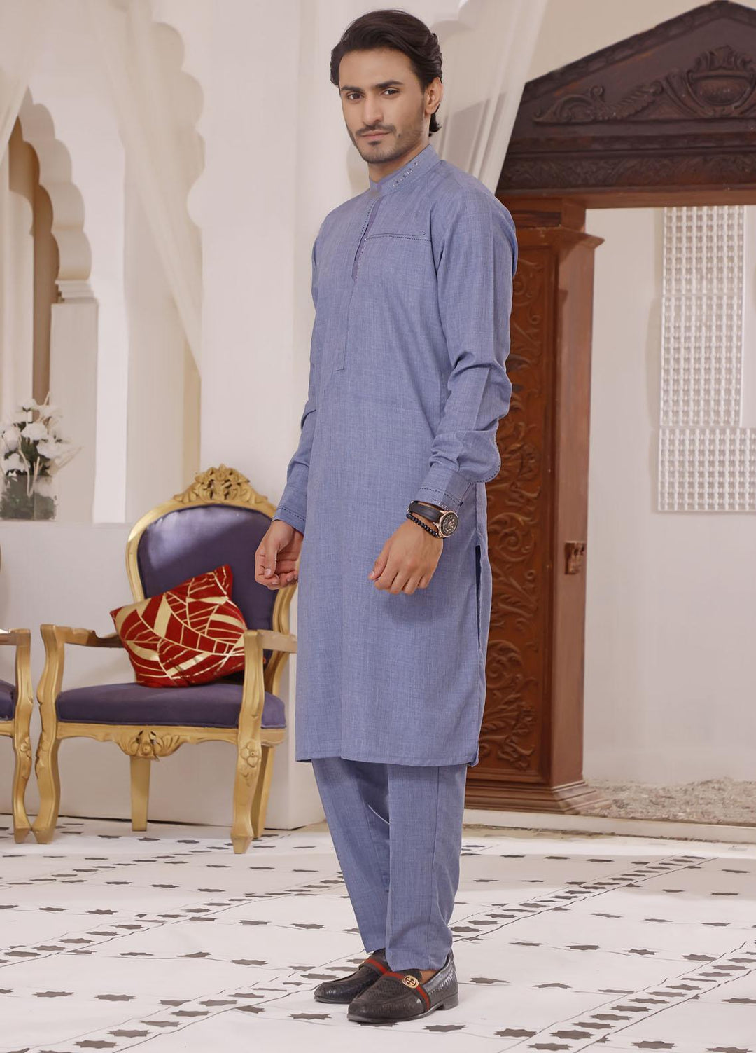 The Great Master (TGM) Wash N Wear Formal Shalwar Kameez for Men -  TGM22MS-3 Sky Light