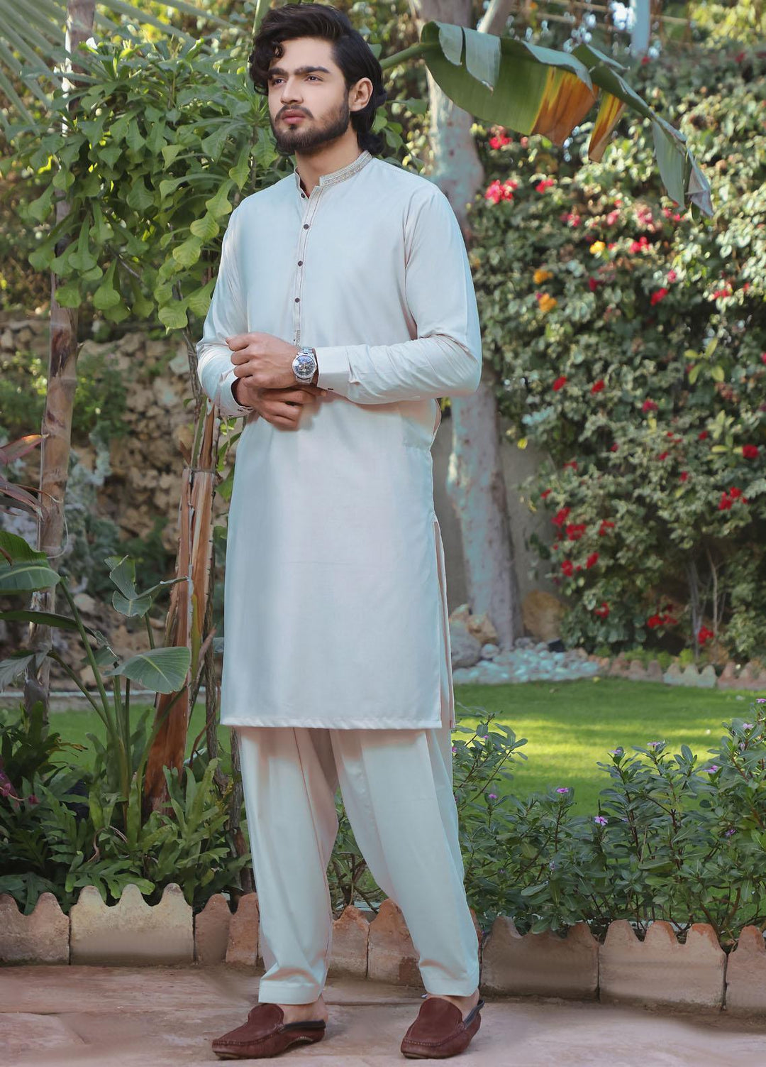 The Great Master (TGM) Wash N Wear Formal Shalwar Kameez for Men -  TGM22MKS Pine Green D-12