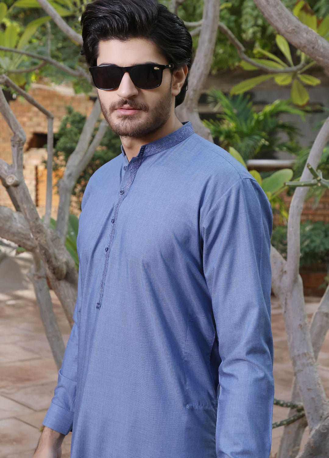 The Great Master (TGM) Wash N Wear Formal Men Shalwar Kameez -  TGM22MKS Steel Blue D-14