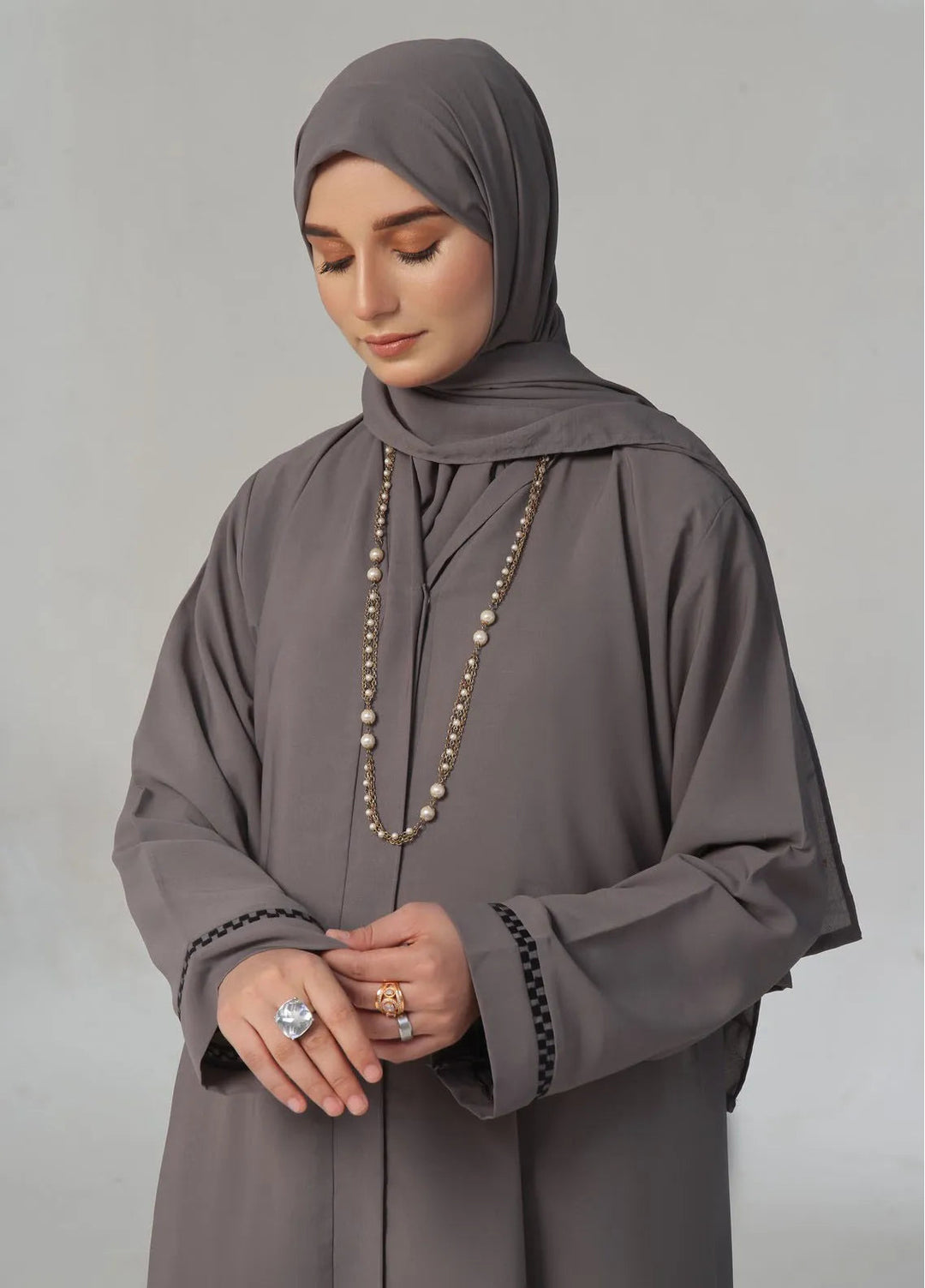 TGM Pret Embroidered Georgette Abaya Ghazal