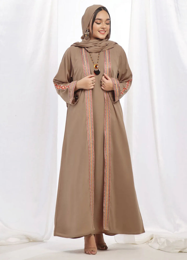 TGM Pret Embroidered Georgette Abaya Kashfiya
