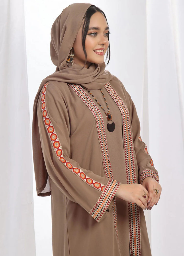 TGM Pret Embroidered Georgette Abaya Kashfiya