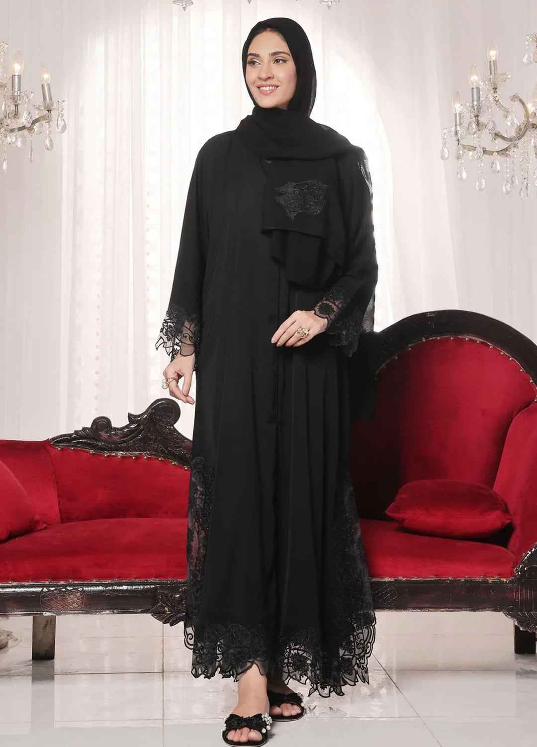 TGM Pret Embroidered Nidha Abaya Mayal