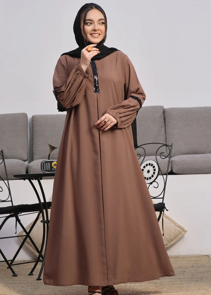 TGM Pret Lace Work Georgette Abaya Zavia