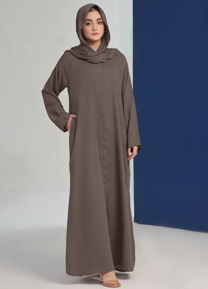 TGM Pret Plain Georgette Abaya Unzela
