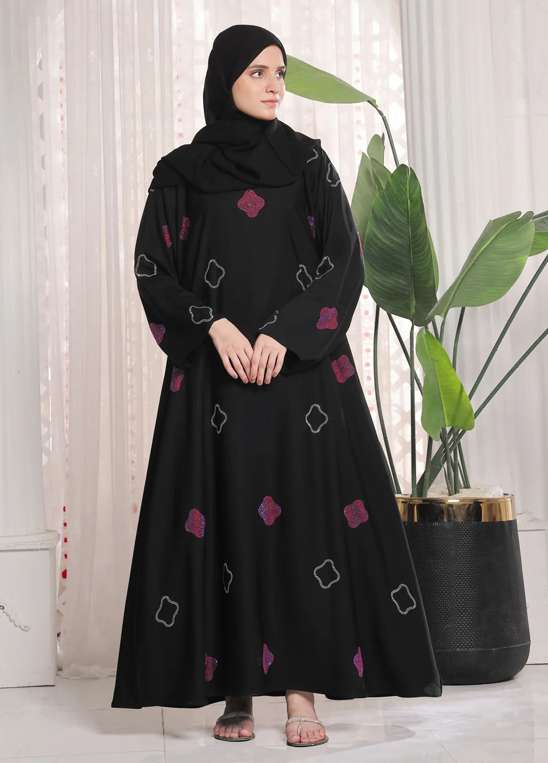 TGM Pret Stone Work Nidha Abaya Muneeza