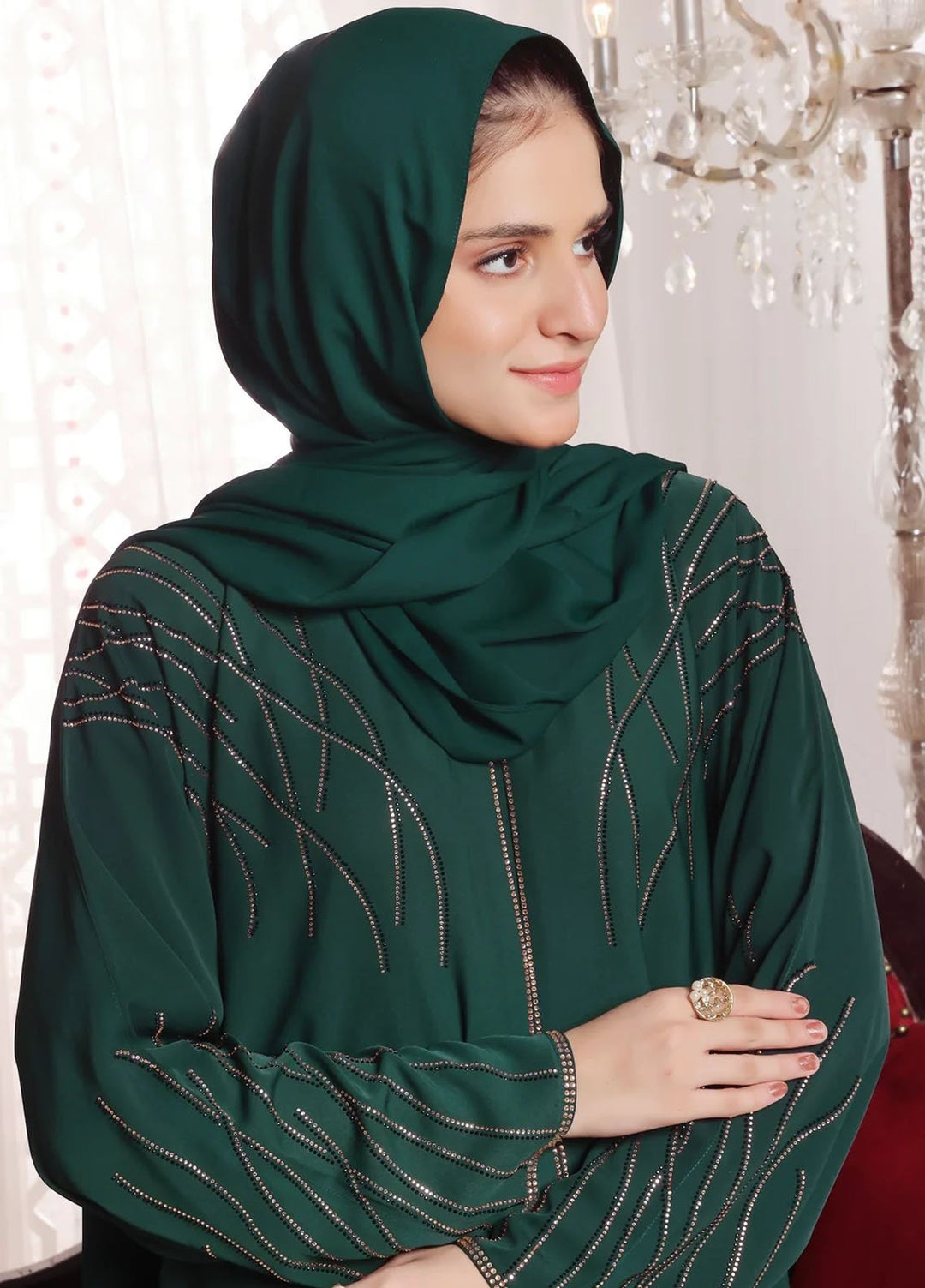 TGM Pret Stone Work Nidha Abaya Sajida