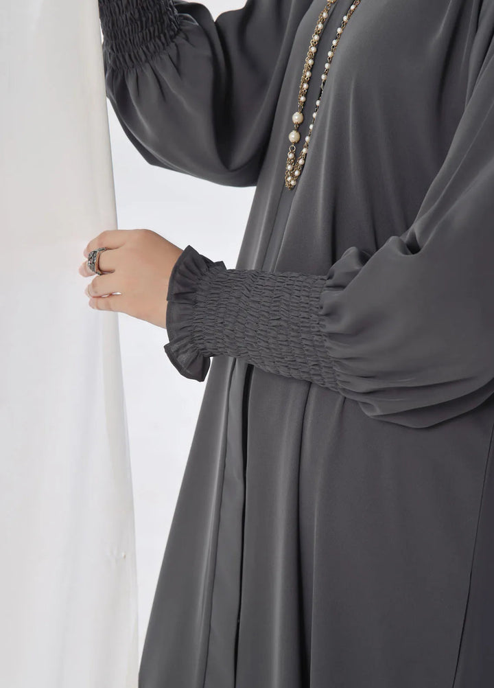 TGM Pret Stylish Nidha Abaya Grey Paradise