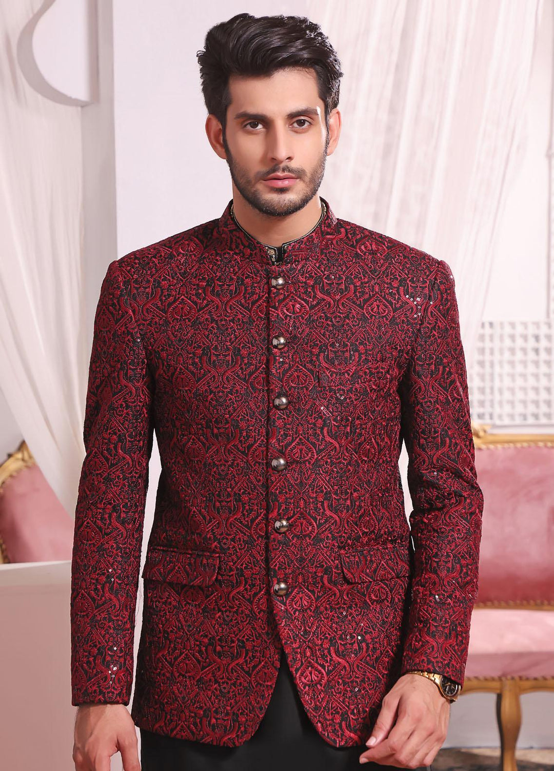 The Great Master (TGM) Banarsi Festive Prince Coat for Men -  TGM22PC Prince Coat - 5
