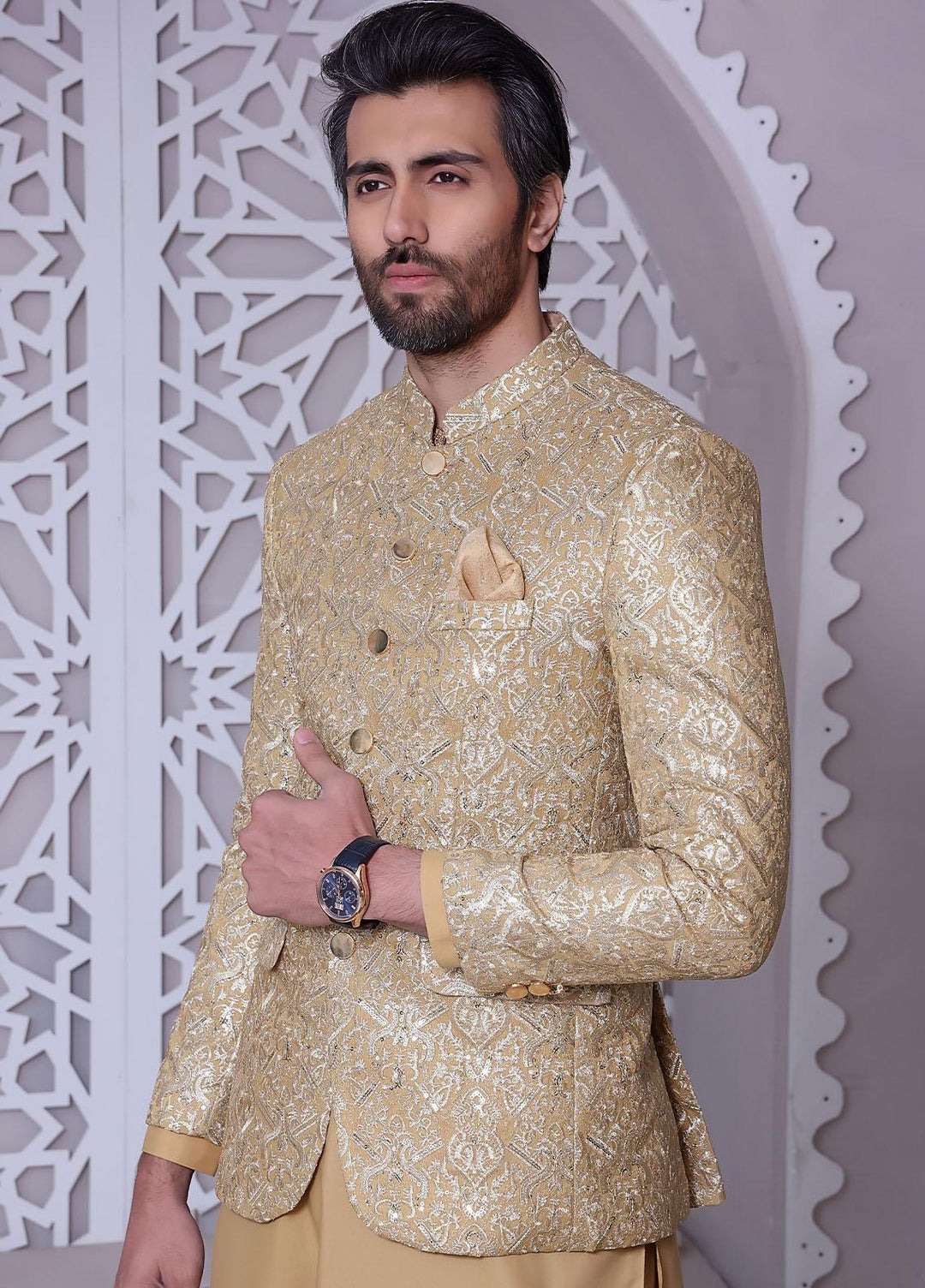 The Great Master (TGM) Missouri Festive Prince Coat for Men -  PC-65 Golden