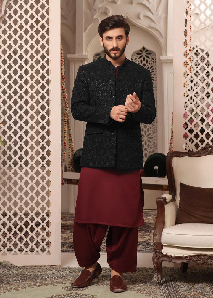 The Great Master (TGM) Raw Silk Embroidered Prince Coat for Men -  Prince Coat 70