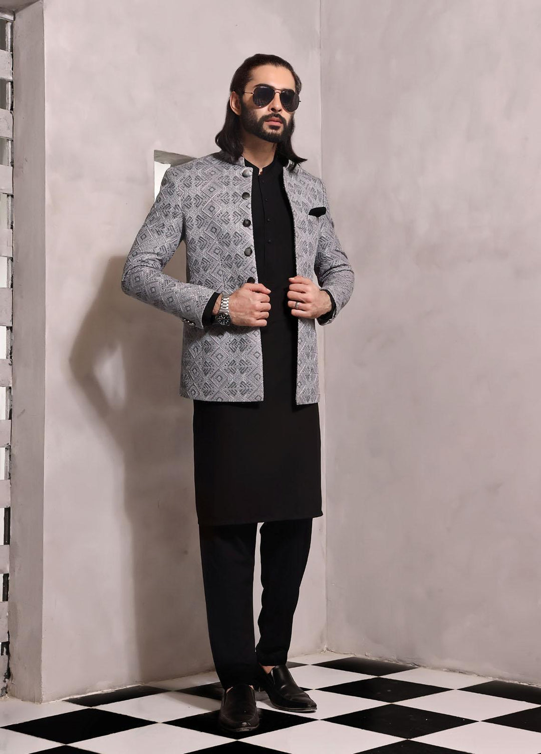 The Great Master (TGM) Raw silk Formal Prince Coat for Men -  Prince Coat 80