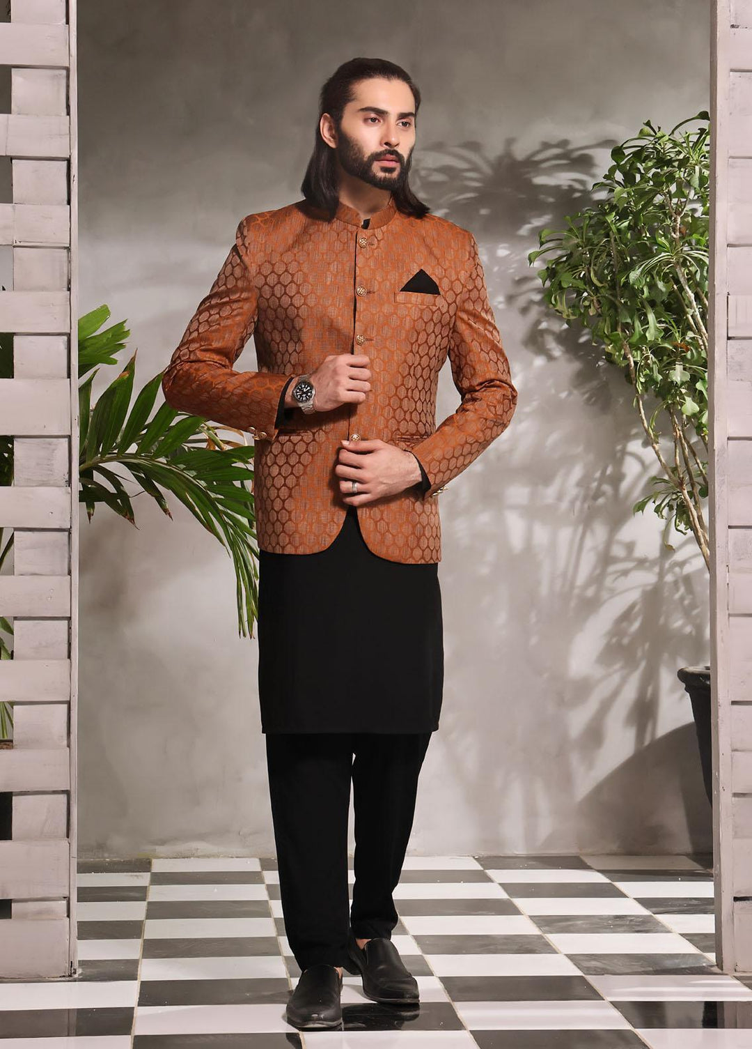 The Great Master (TGM) Jamawar Formal Prince Coat for Men -  Prince Coat 84