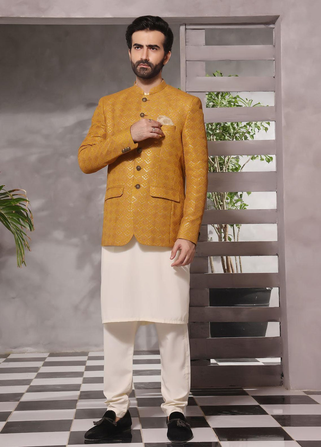 The Great Master (TGM) Raw silk Formal Prince Coat for Men -  Prince Coat 88