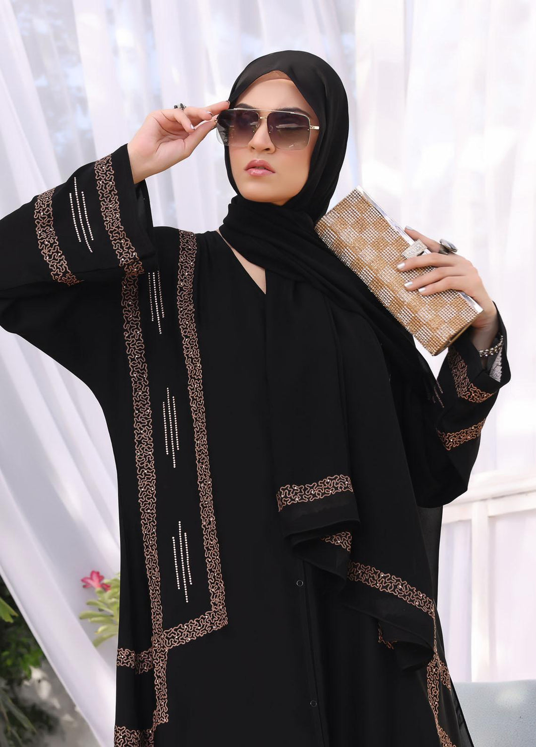 The Great Master (TGM)  Korean Nida Front Closed Abaya Hazel
