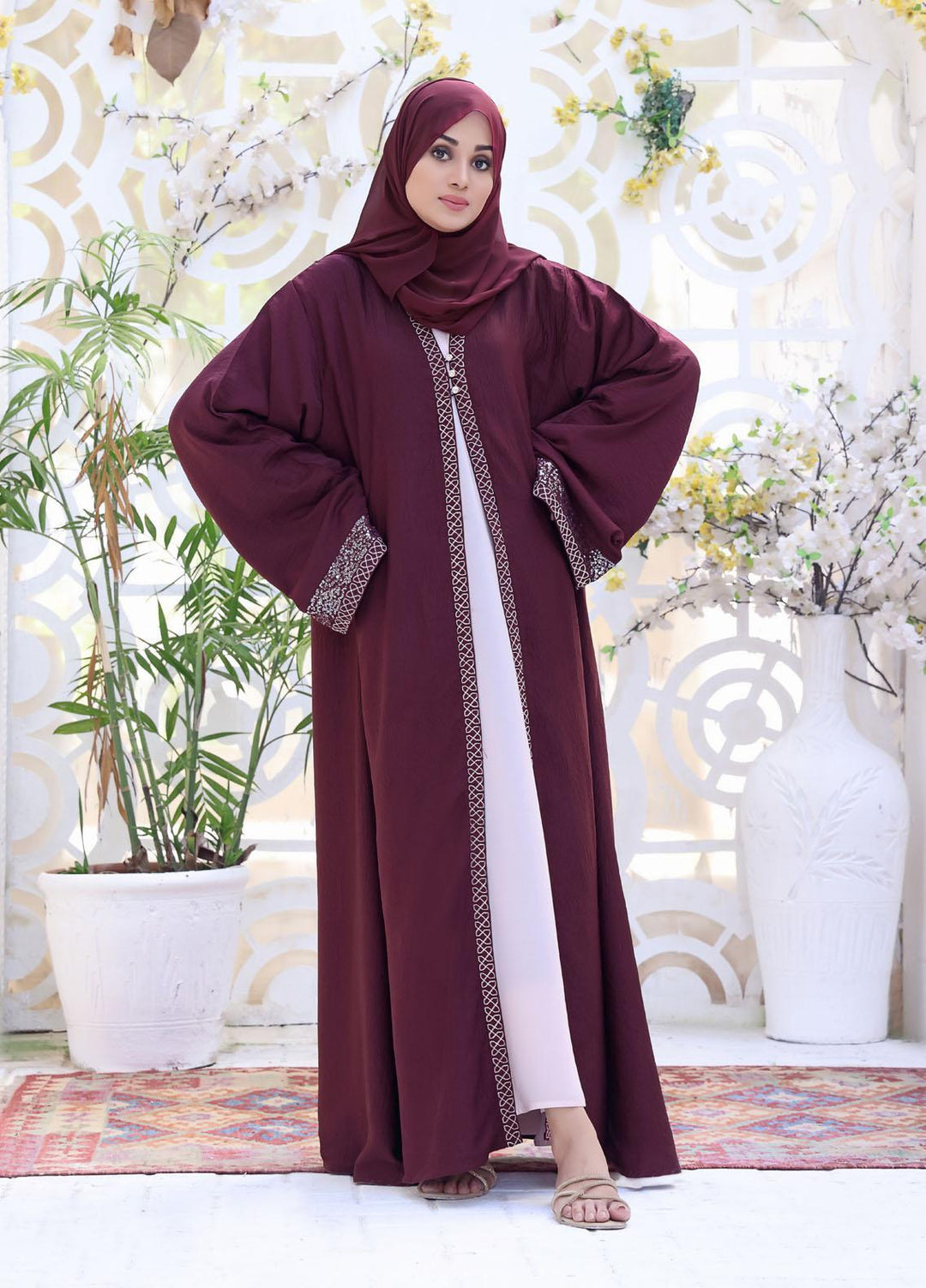 The Great Master (TGM)  Korean Nida Front Open Abaya Zara