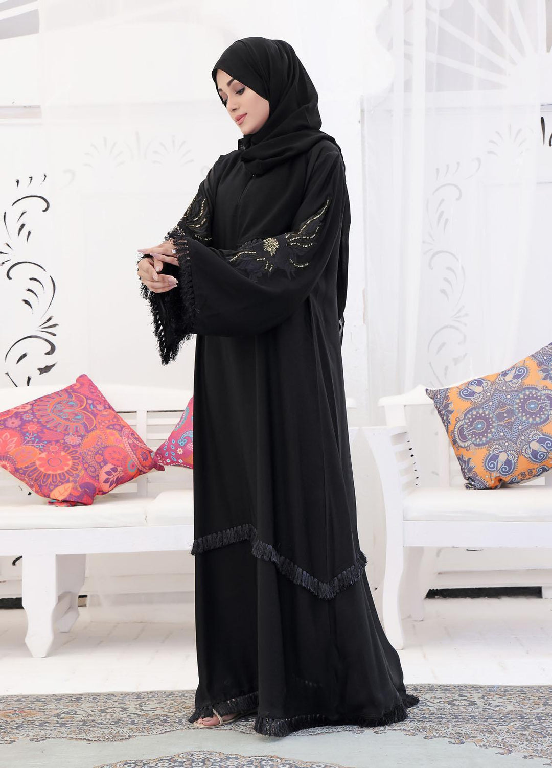 The Great Master (TGM)  Korean Nida Front Closed Abaya Zimal