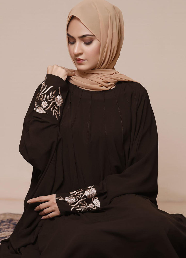 The Great Master (TGM)  Korean Nida Front Closed Abaya TGM22MM Diana Brown