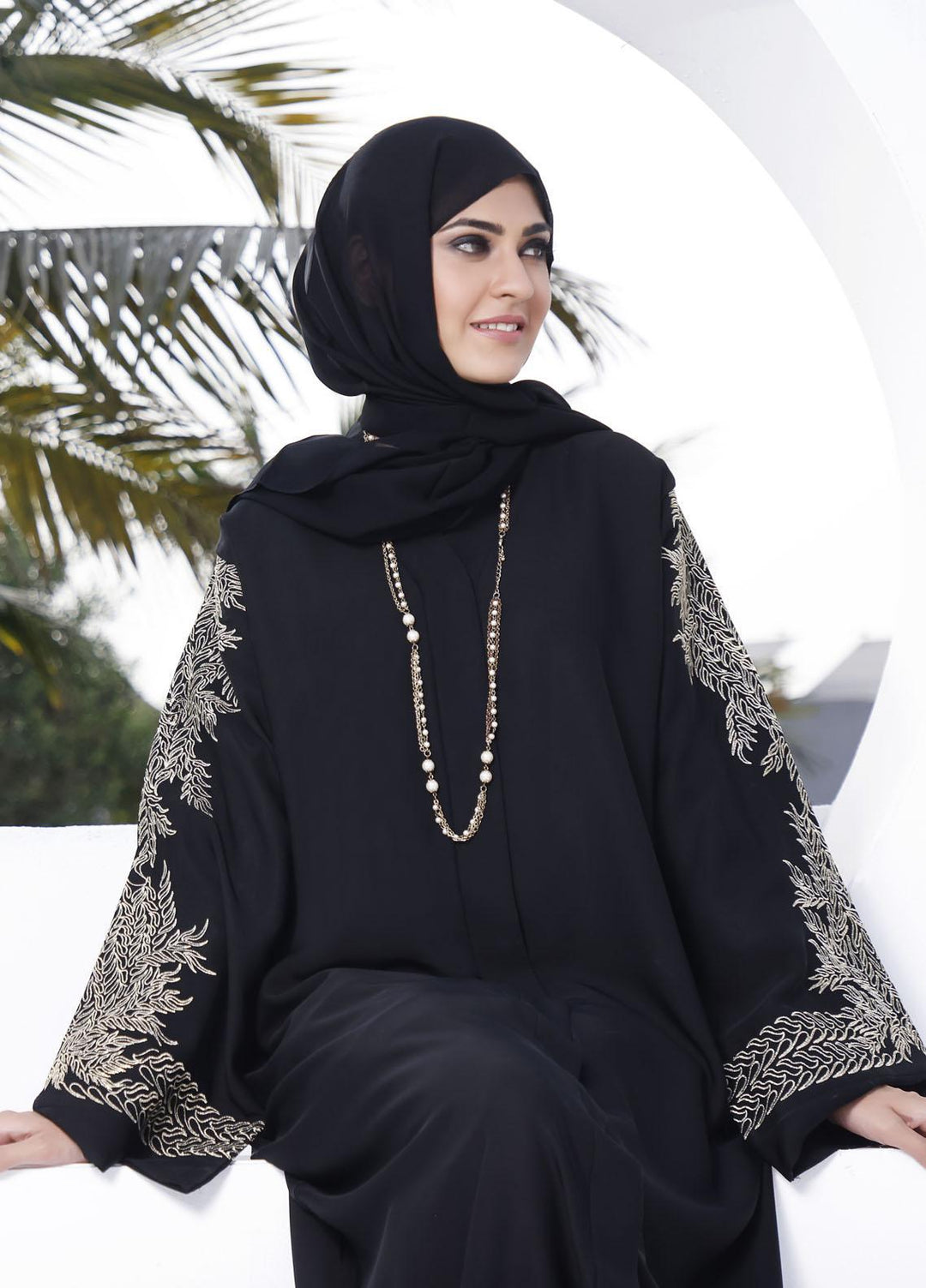 The Great Master (TGM)  Korean Nida Front Open Abaya TGM22MM Hoor ul Ain