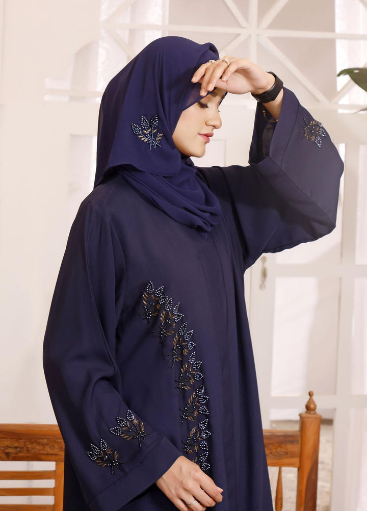 The Great Master (TGM)  Korean Nida Front Open Abaya TGM22MM Jade Blue