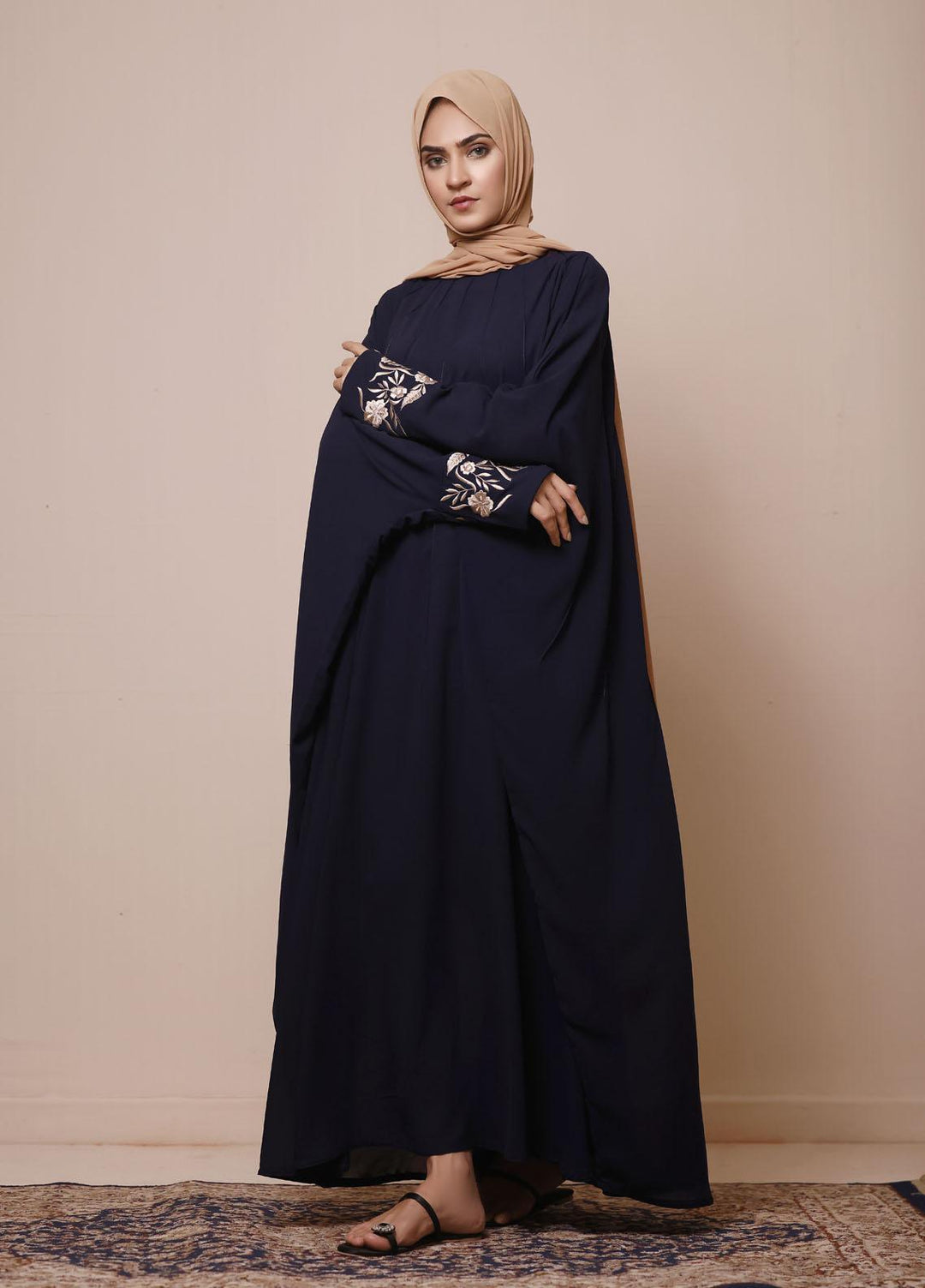 The Great Master (TGM)  Korean Nida Front Closed Abaya TGM22MM Sheesh Mahal