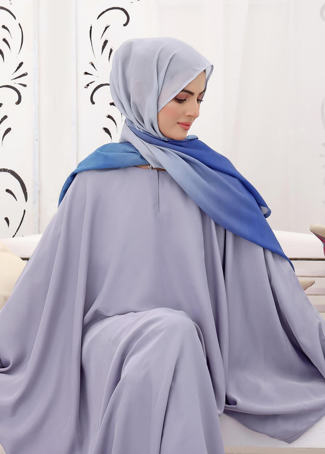 The Great Master (TGM)  Nida Stitched Abaya Wild Grey