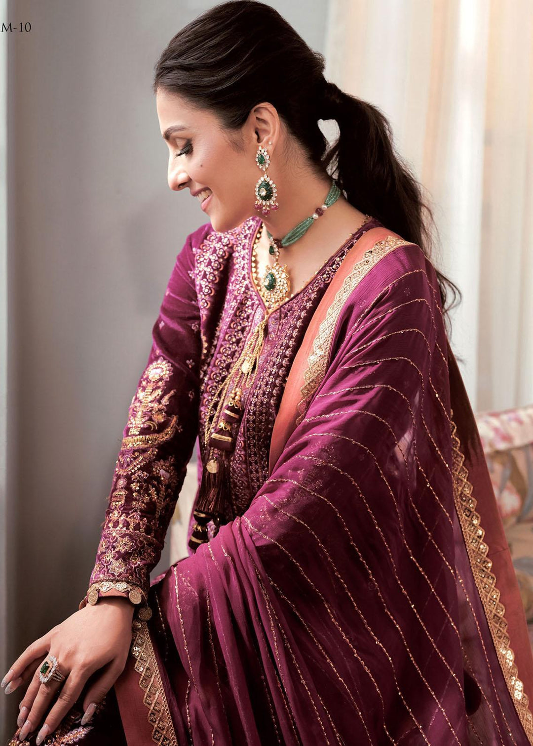 The Ayeza Edit by Asim Jofa Embroidered Velvet Suits Unstitched 3 Piece AJ22AM AJAM-10 - Winter Collection