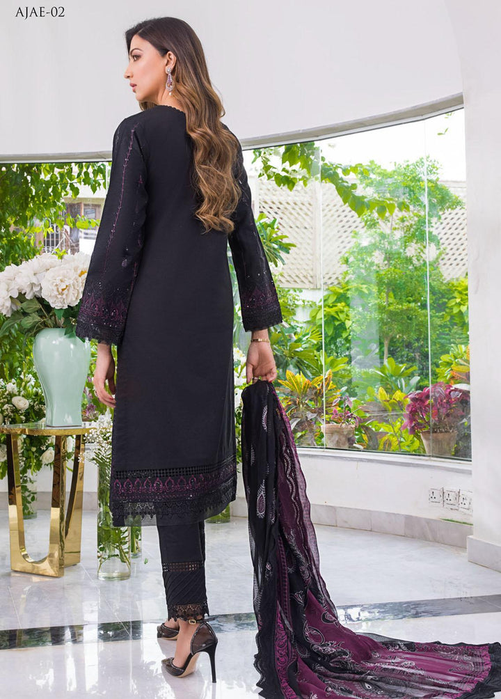 The Aymen Edit by Asim Jofa Embroidered Cambric Suits Unstitched 3 Piece AJ22AE AJAE-02 - Winter Collection