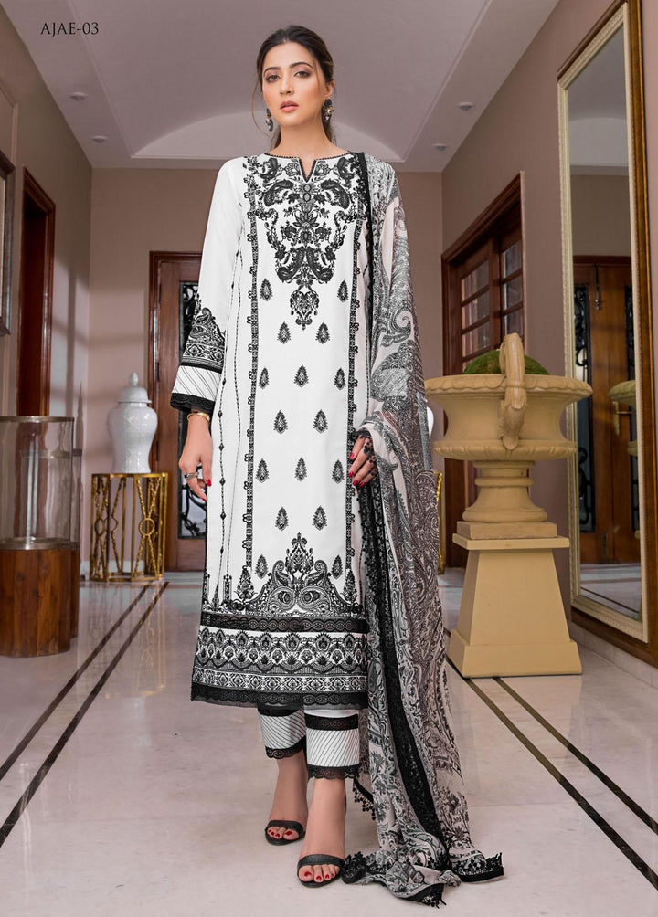 The Aymen Edit by Asim Jofa Embroidered Cambric Suits Unstitched 3 Piece AJ22AE AJAE-03 - Winter Collection