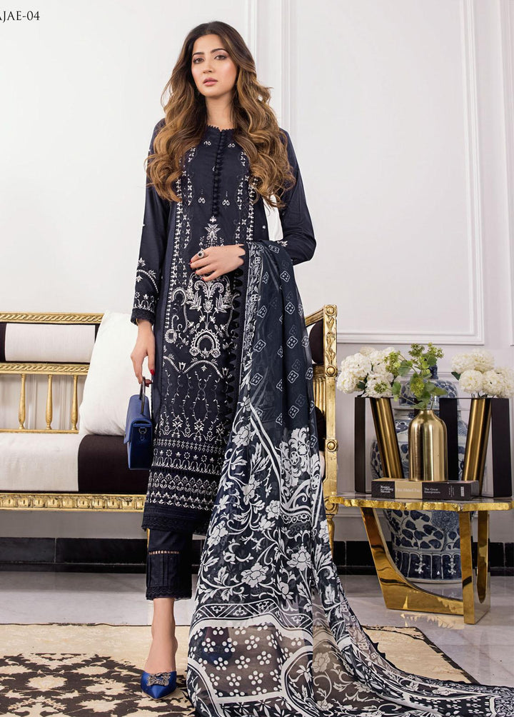 The Aymen Edit by Asim Jofa Embroidered Cambric Suits Unstitched 3 Piece AJ22AE AJAE-04 - Winter Collection