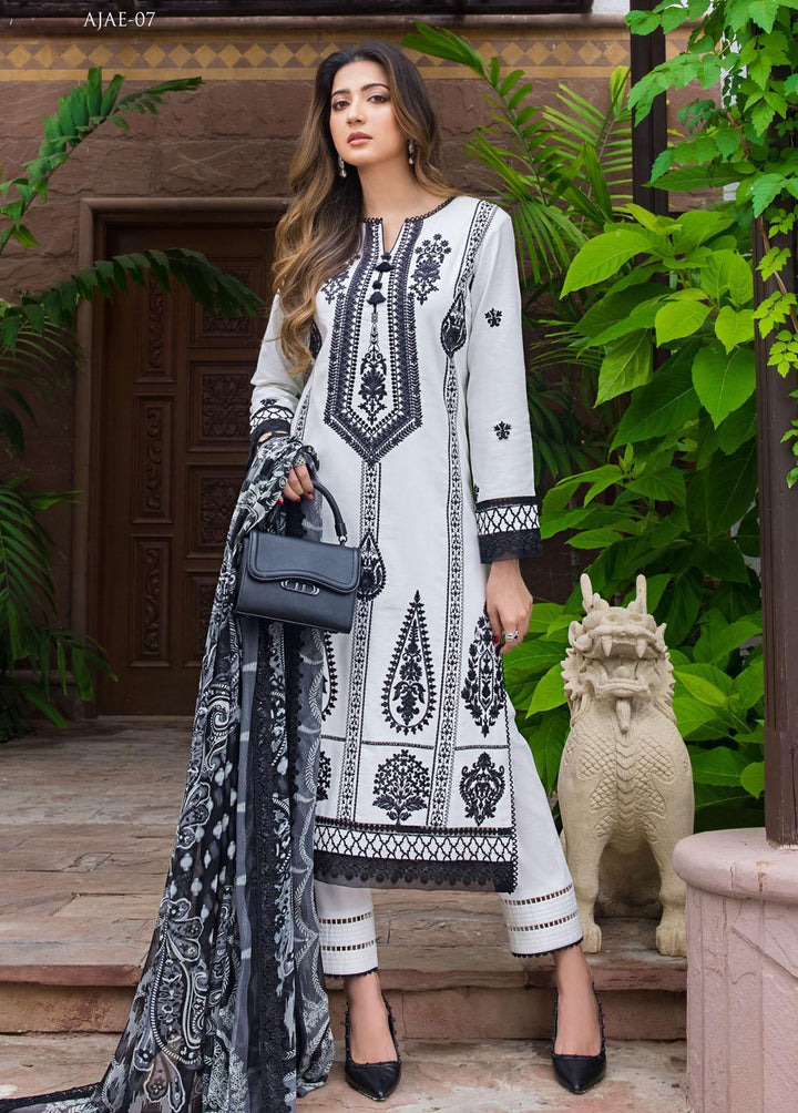 The Aymen Edit by Asim Jofa Embroidered Cambric Suits Unstitched 3 Piece AJ22AE AJAE-07 - Winter Collection