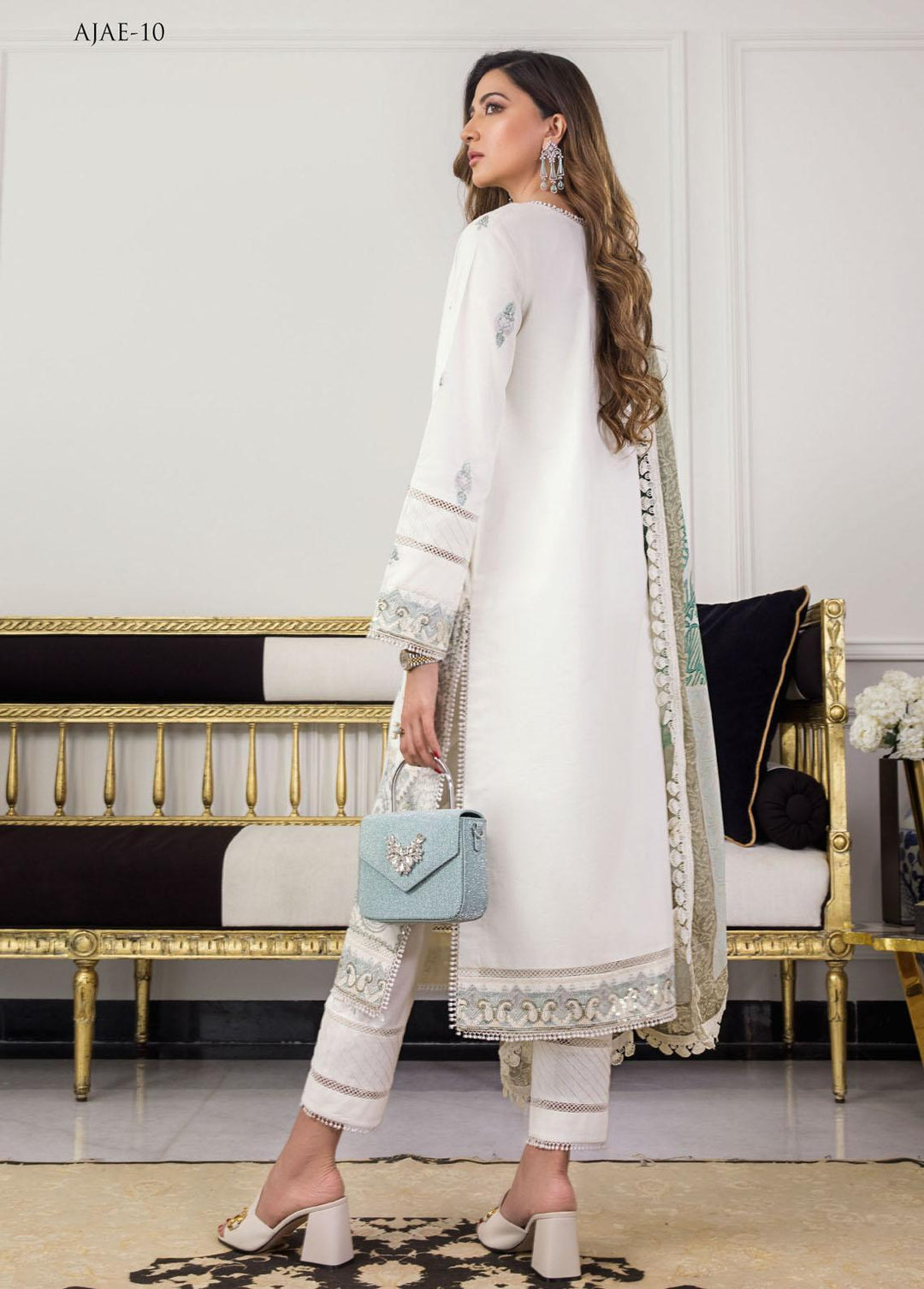 The Aymen Edit by Asim Jofa Embroidered Cambric Suits Unstitched 3 Piece AJ22AE AJAE-10 - Winter Collection