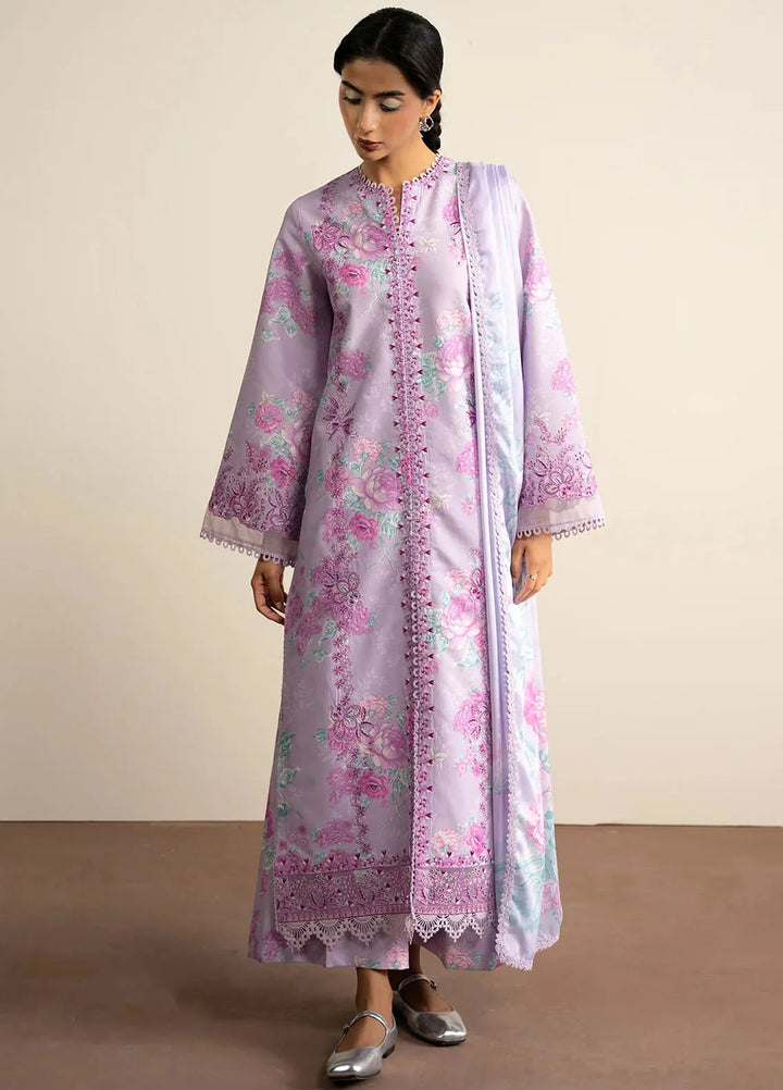 The Bare Minimum by Ayzel Embroidered Lawn Suit Unstitched 3 Piece AAF25BM D-01 Moon Flower - Summer Collection