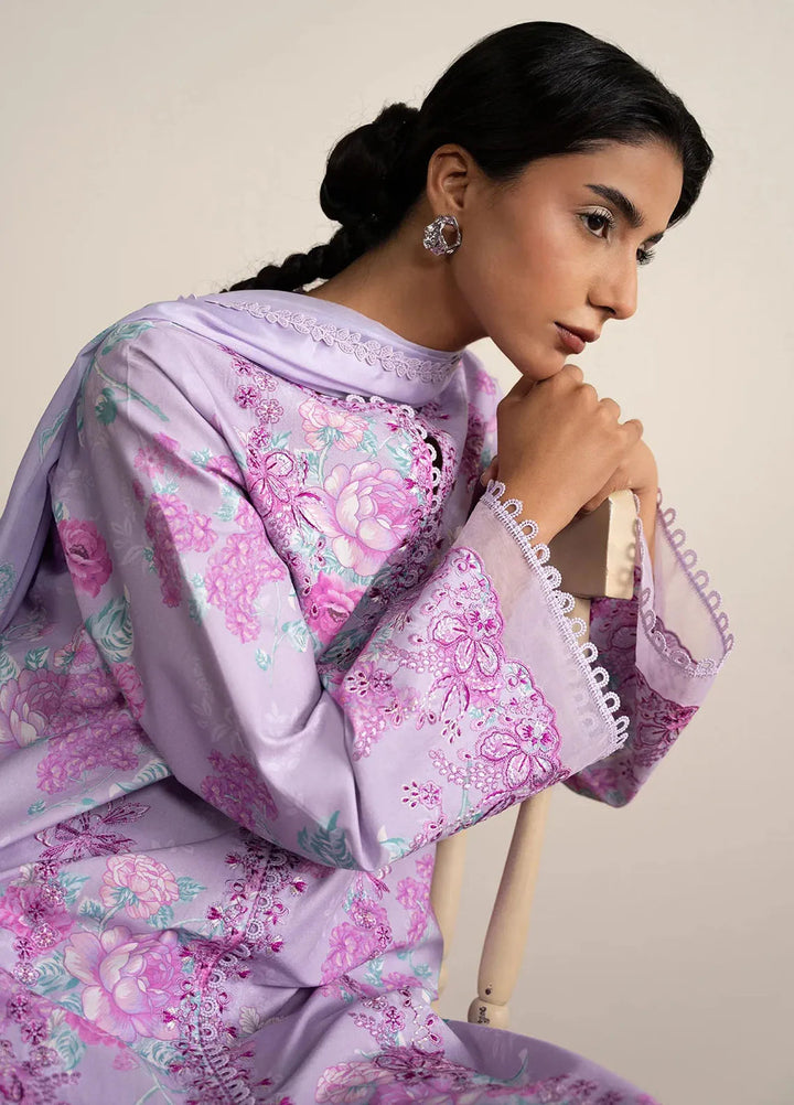 The Bare Minimum by Ayzel Embroidered Lawn Suit Unstitched 3 Piece AAF25BM D-01 Moon Flower - Summer Collection