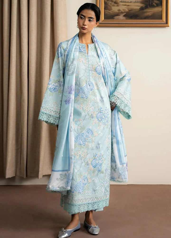 The Bare Minimum by Ayzel Embroidered Lawn Suit Unstitched 3 Piece AAF25BM D-02 Belle Frost - Summer Collection