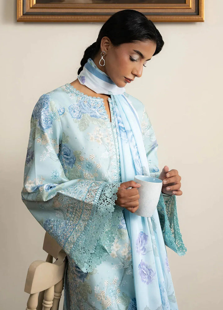 The Bare Minimum by Ayzel Embroidered Lawn Suit Unstitched 3 Piece AAF25BM D-02 Belle Frost - Summer Collection