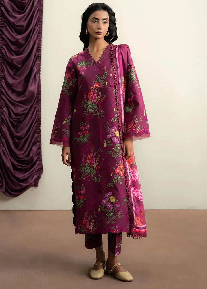 The Bare Minimum by Ayzel Embroidered Lawn Suit Unstitched 3 Piece AAF25BM D-03 Dew Petal - Summer Collection