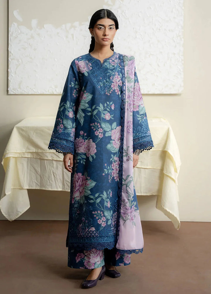 The Bare Minimum by Ayzel Embroidered Lawn Suit Unstitched 3 Piece AAF25BM D-04 Lush Petal - Summer Collection